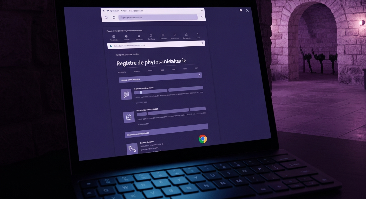 Écran affichant les paramètres RGPD et confidentialité données agricoles Chrome avec interface Telepac en arrière-plan