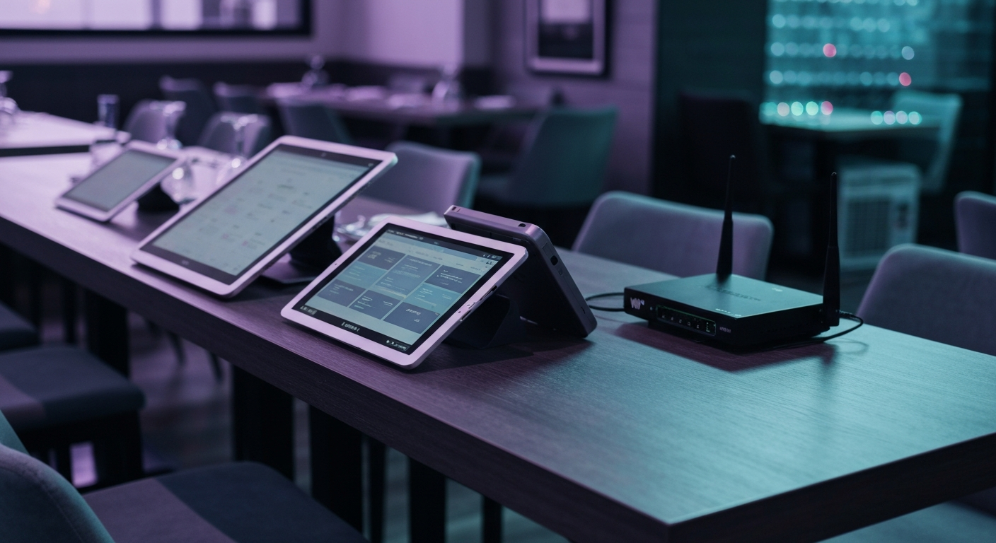 Tableau de bord pentest réseau CHR montrant failles Wi-Fi et RFID détectées - cybersécurité hôtellerie restauration 2026