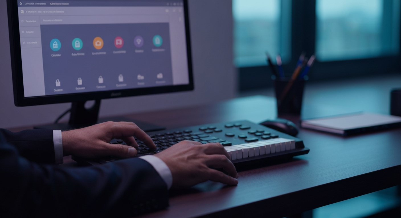 Checklist audit cybersécurité gestion des accès privilégiés cabinet avocat affichée sur tablette dans un bureau juridique