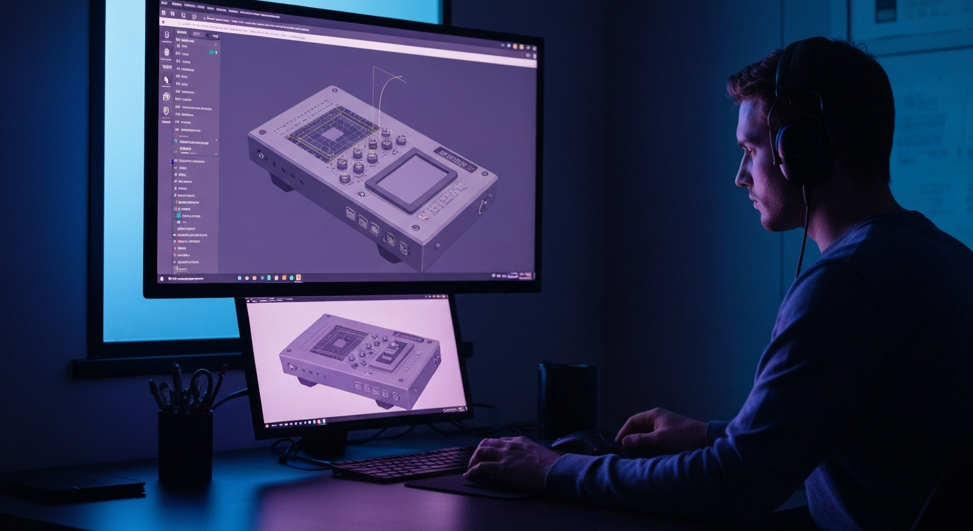 Fichiers CAD open source hardware sur écran développeur dans un contexte stratégie éditeur SaaS B2B 2026