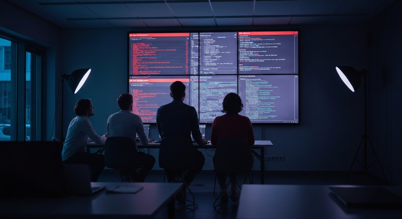 Tableau de bord monitoring infrastructure cloud montrant une alerte de faille sécurité Vercel impact entreprise 2026 sur pipeline CI/CD
