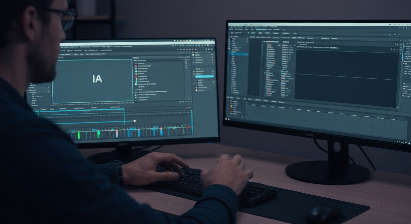 Équipe marketing analysant la stratégie vidéo entreprise 2026 avec indicateurs de confiance contenus numériques et conformité AI Act